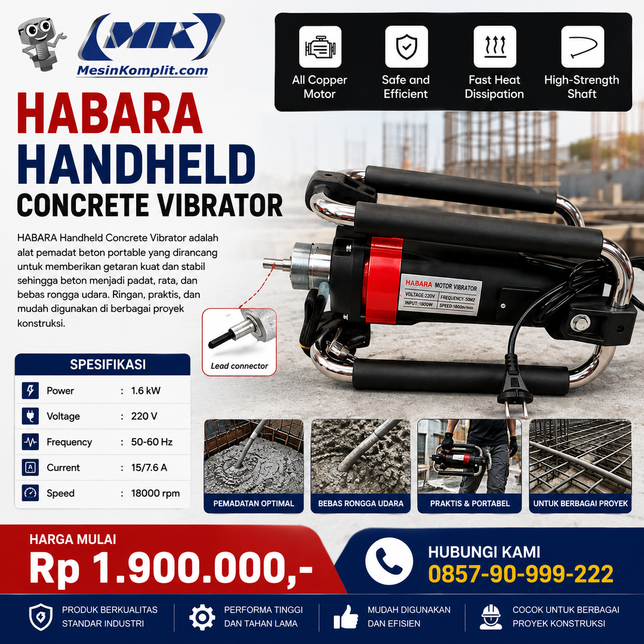 Vibrator Beton Pin Shaft ...